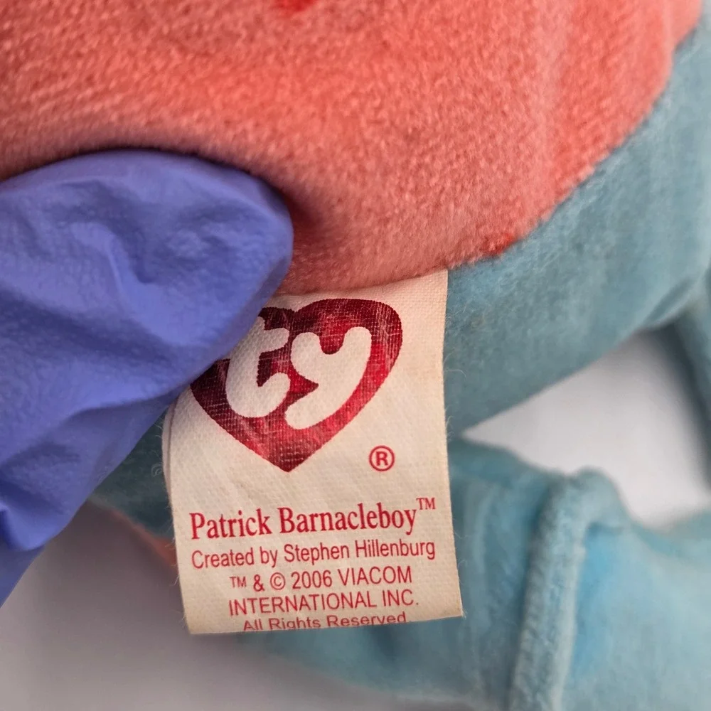 2006 Ty Patrick Star as Barnacle Boy Plush Spongebob Squarepants Pellet Fill